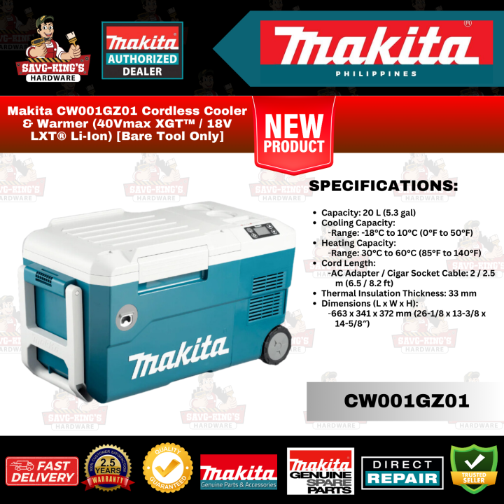 Makita CW001GZ01 Cordless Cooler & Warmer (40Vmax XGT™ / 18V LXT® Li-Ion) [Bare Tool Only]