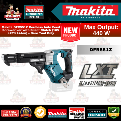 Makita DFR551Z Cordless Auto Feed Screwdriver with Silent Clutch (18V LXT® Li-Ion) – Bare Tool Only