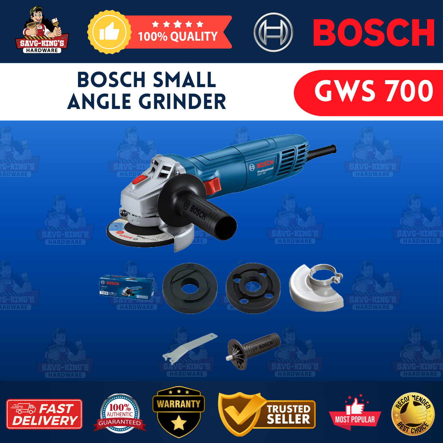 BOSCH SMALL ANGLE GRINDER GWS 700 - Image 2