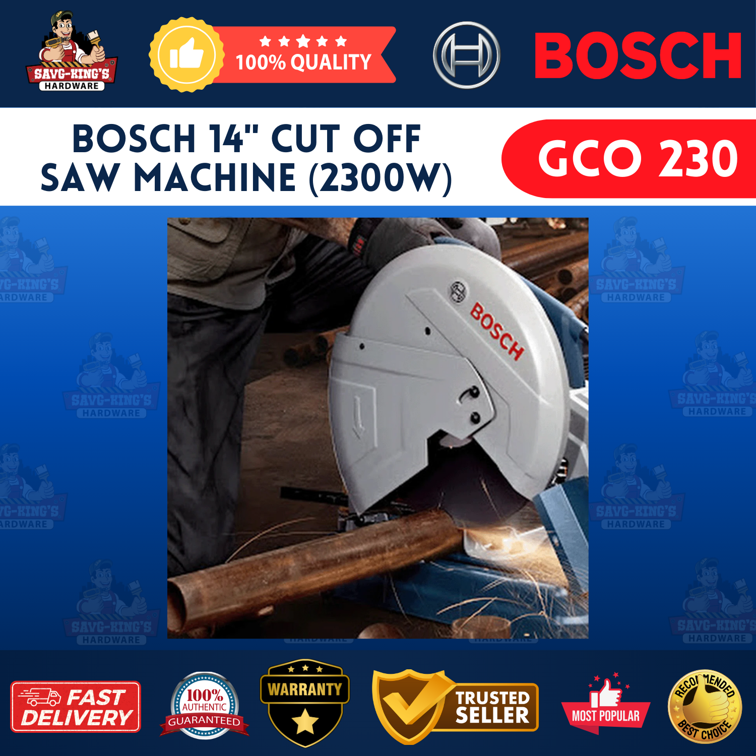 Bosch GCO 230 14" Cut-Off Saw Machine (2300W) - Image 3