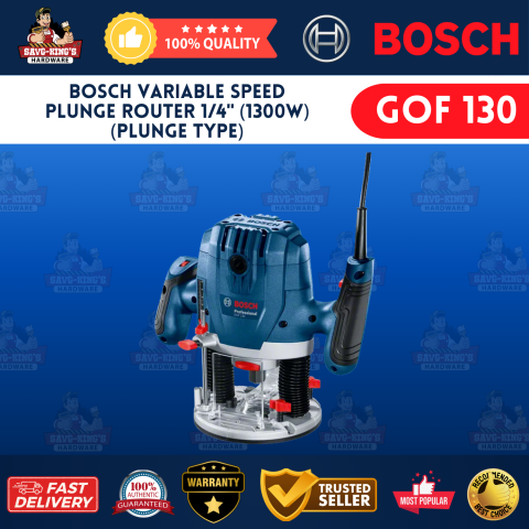 Bosch GOF 130 Variable Speed Plunge Router 1/4" (1300W) (Plunge Type)