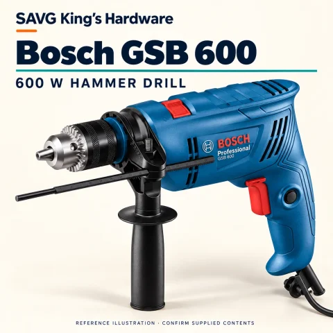 Bosch GSB 600 Professional 600W Corded Impact Drill, 13mm Chuck — reference illustration by SAVG King's Hardware