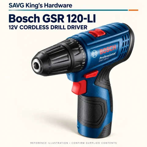 Bosch GSR 120-LI Professional 12V Cordless Drill Driver — reference illustration by SAVG King's Hardware