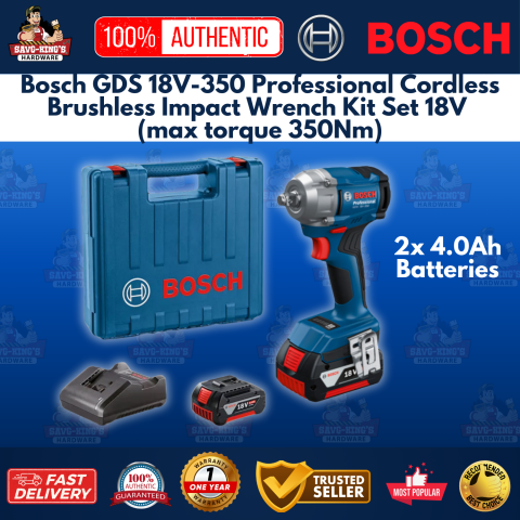 Bosch GDS 18V-350 Professional Cordless Brushless Impact Wrench Kit Set 18V