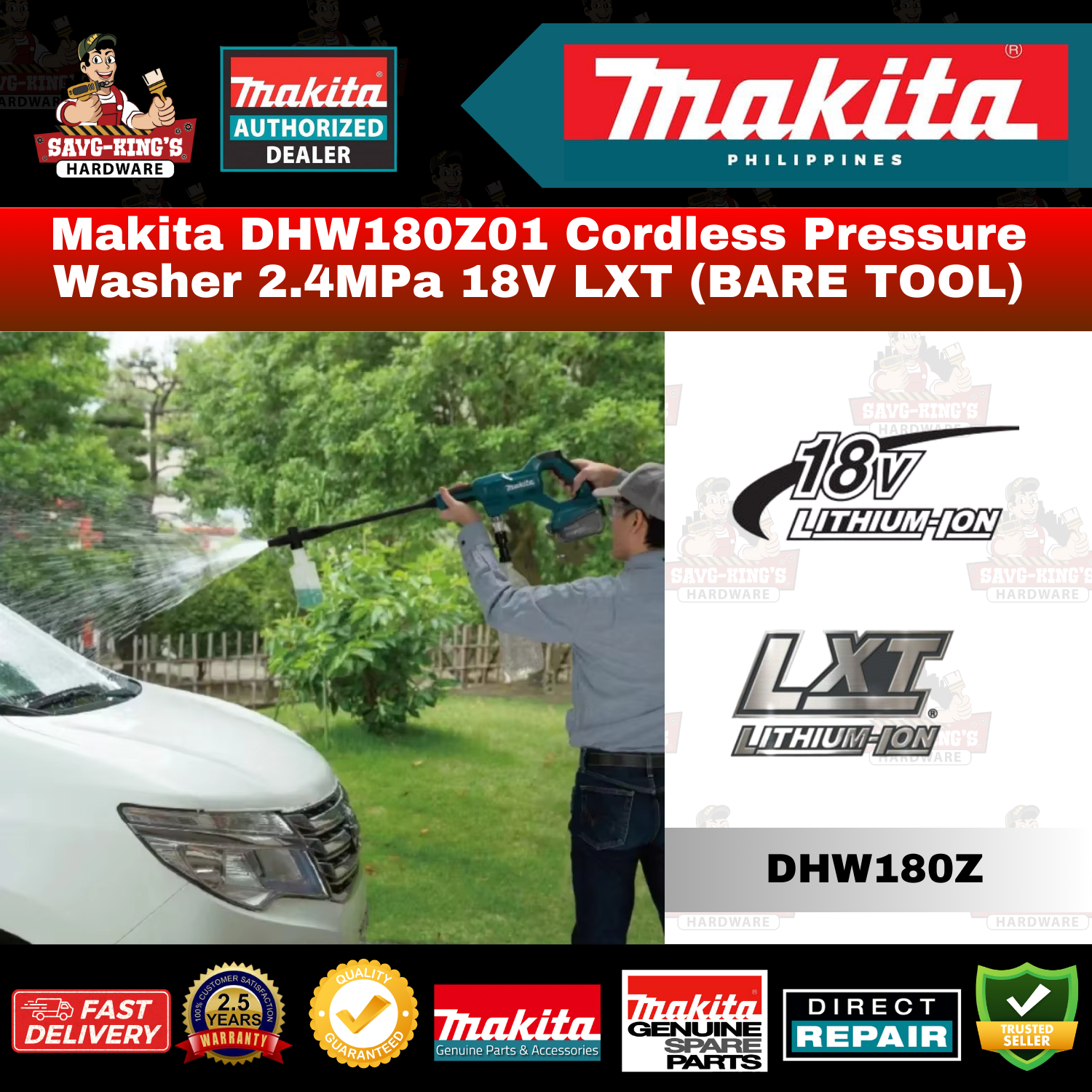 Makita DHW180Z01 Cordless 2.4 MPa Pressure Washer LXT 18v (Bare)