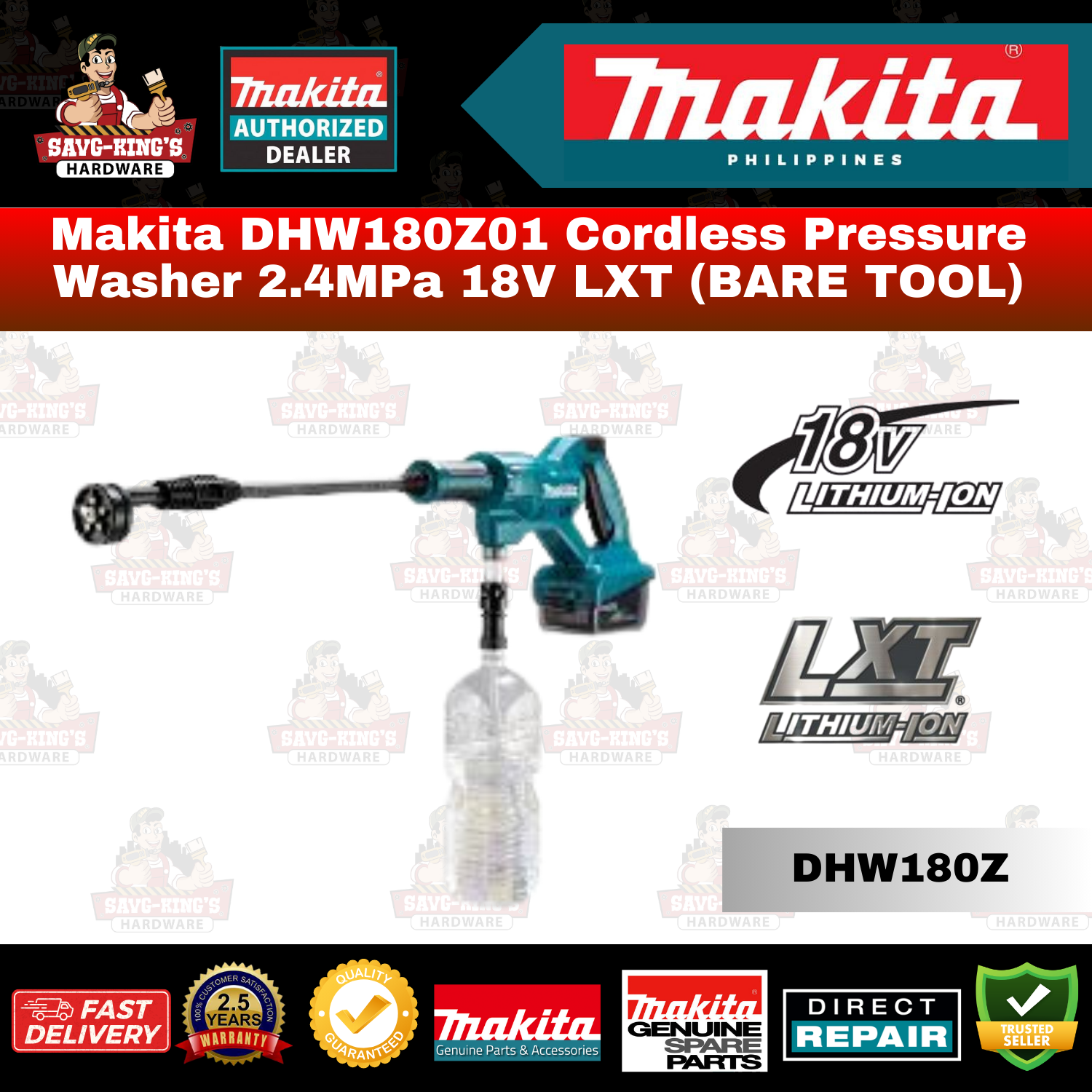Makita DHW180Z01 Cordless 2.4 MPa Pressure Washer LXT 18v (Bare)