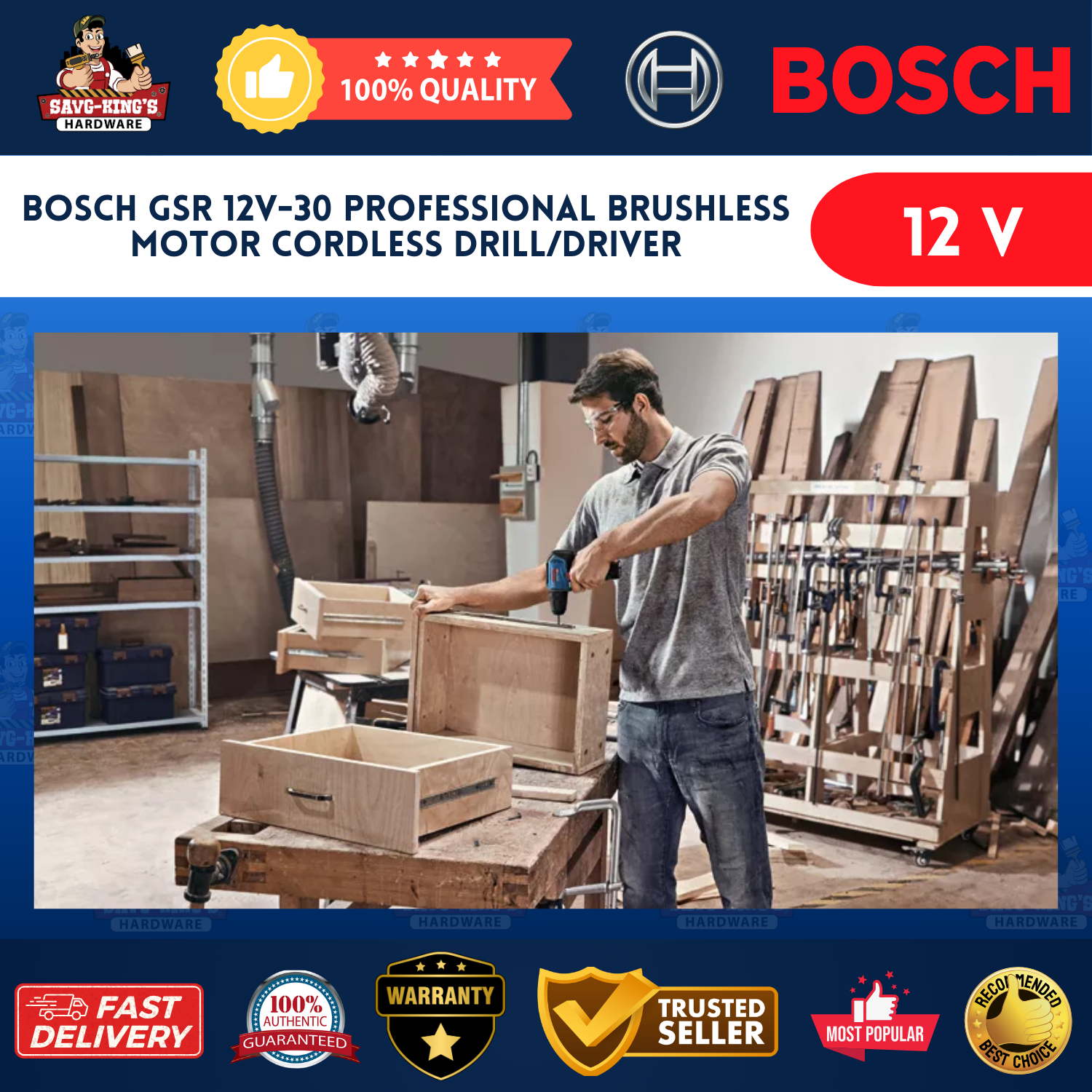 Bosch GSR 12V-30 Professional Brushless Motor Cordless Drill/Driver - Image 3