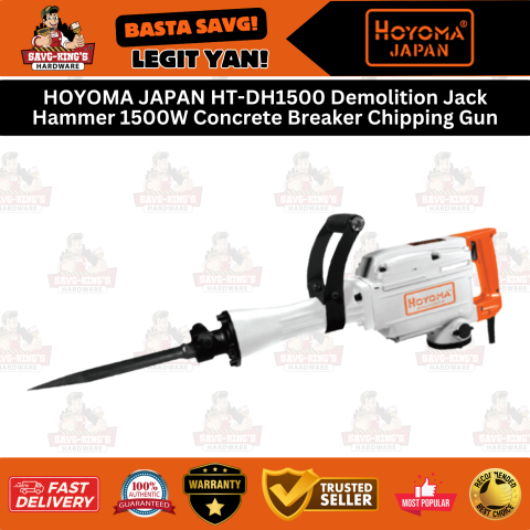 HOYOMA JAPAN HT-DH1500 Demolition Jack Hammer 1500W Concrete Breaker Chipping Gun