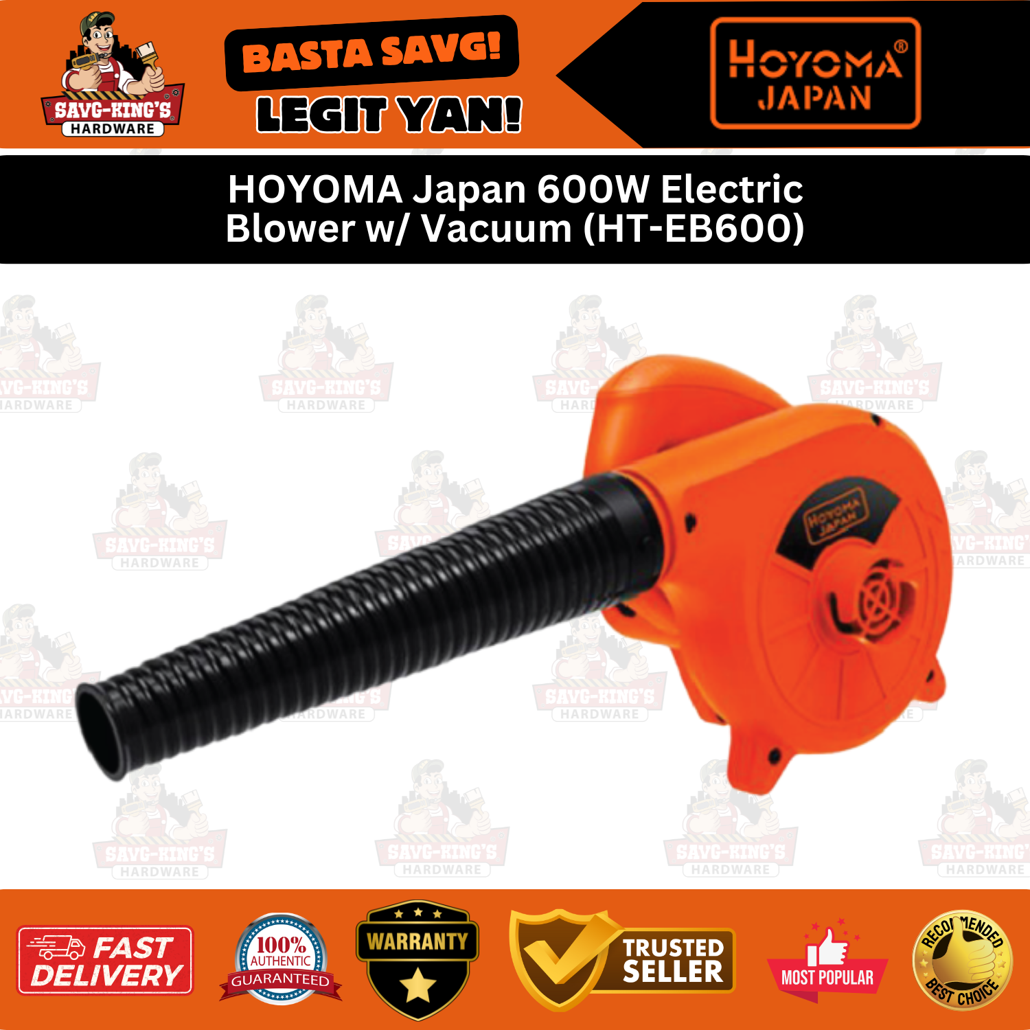 HOYOMA Japan 600W Electric Blower w/ Vacuum (HT-EB600)