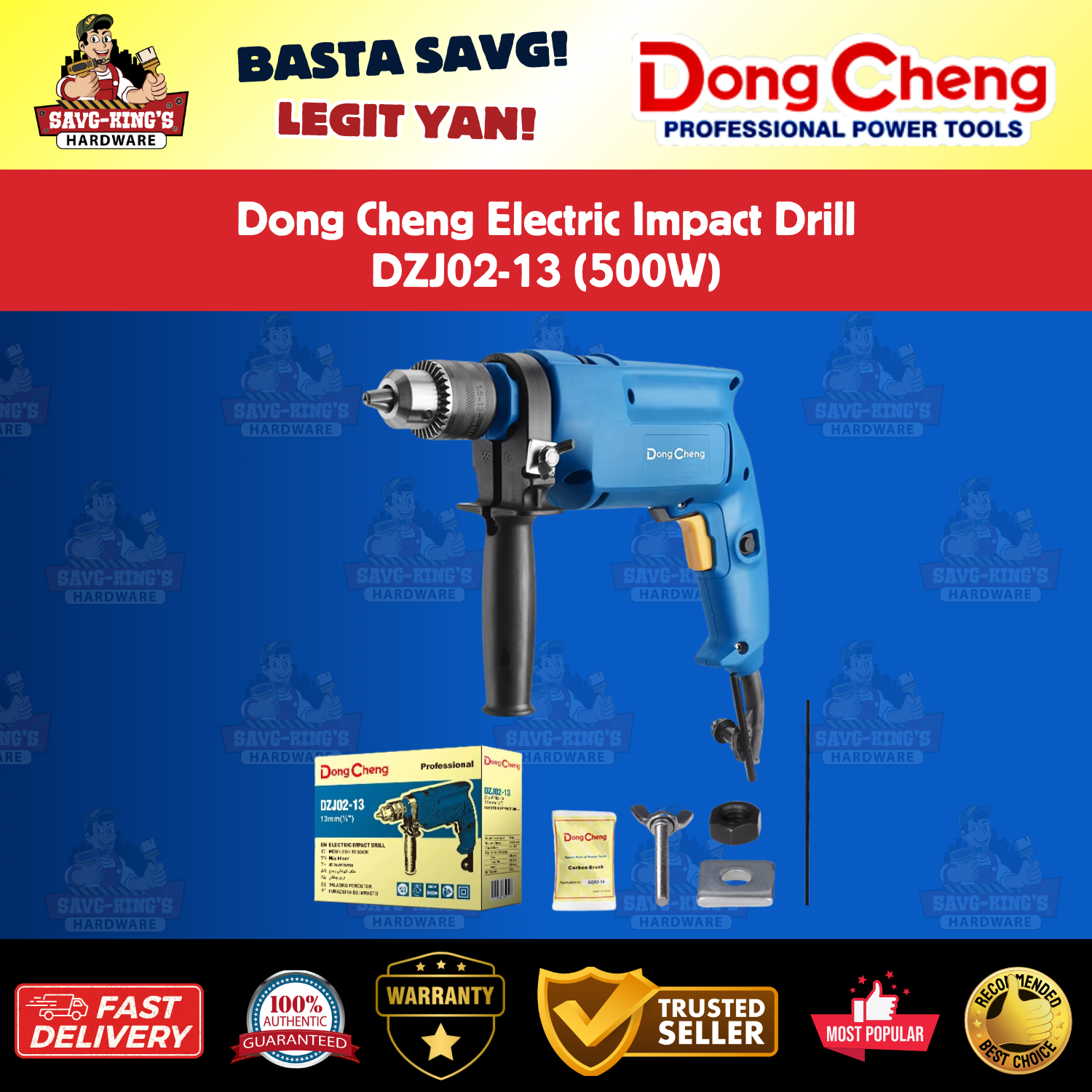 Dong Cheng DZJ02-13 Electric Impact Drill (500W) - Image 2