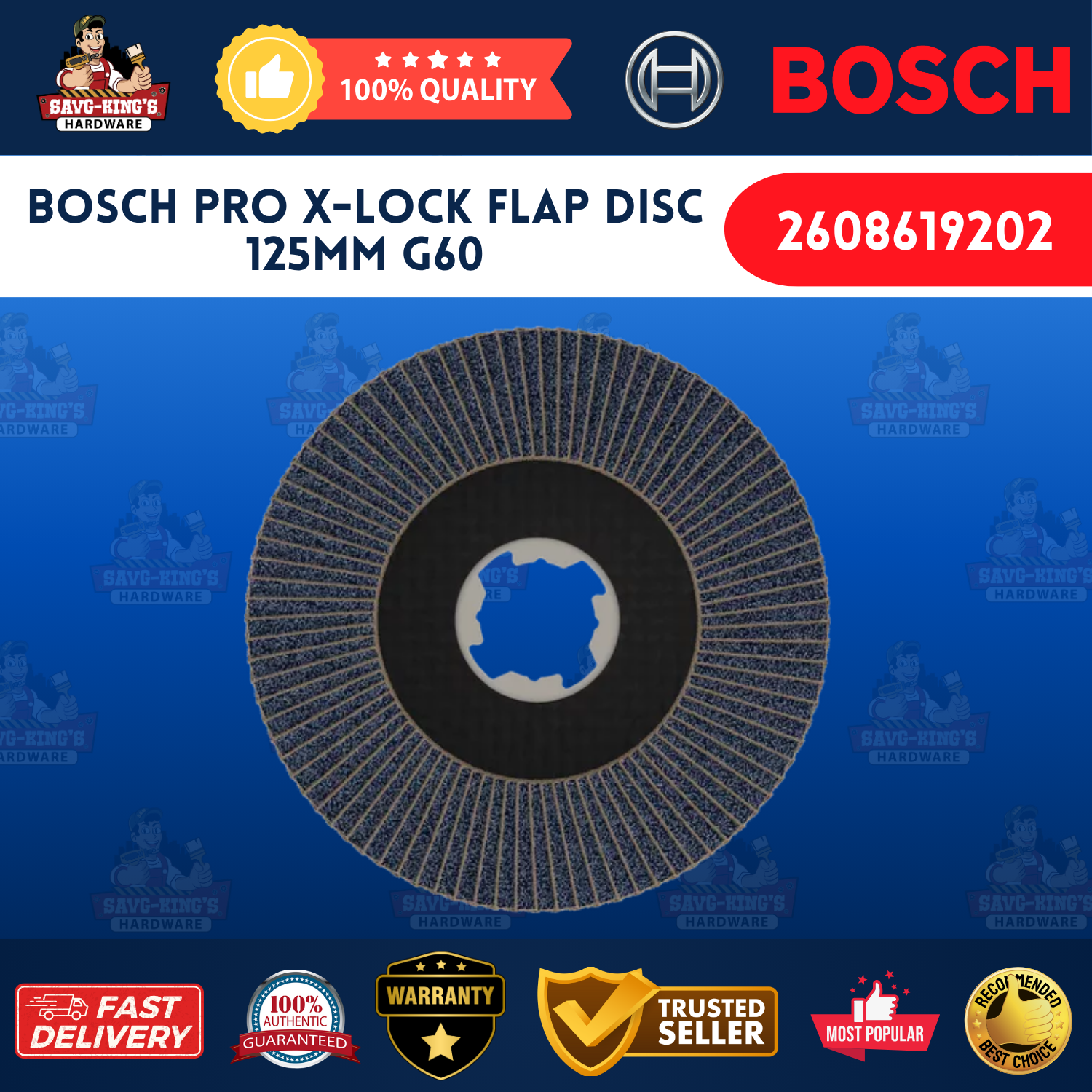 BOSCH PRO X-LOCK Flap Disc 125mm G60 (2608619202) - Image 3