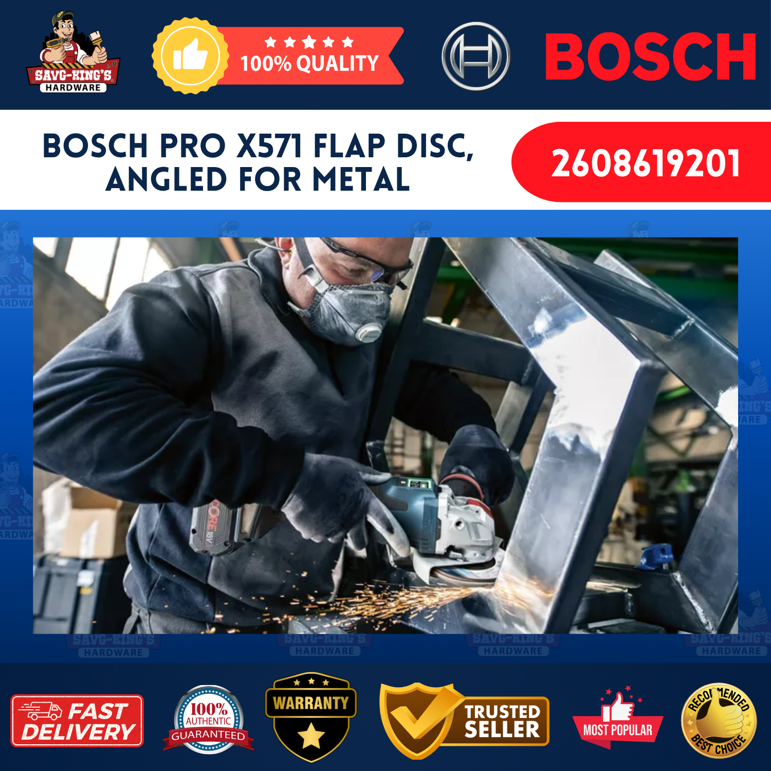 BOSCH PRO X-LOCK Flap Disc 125mm G60 (2608619202) - Image 4