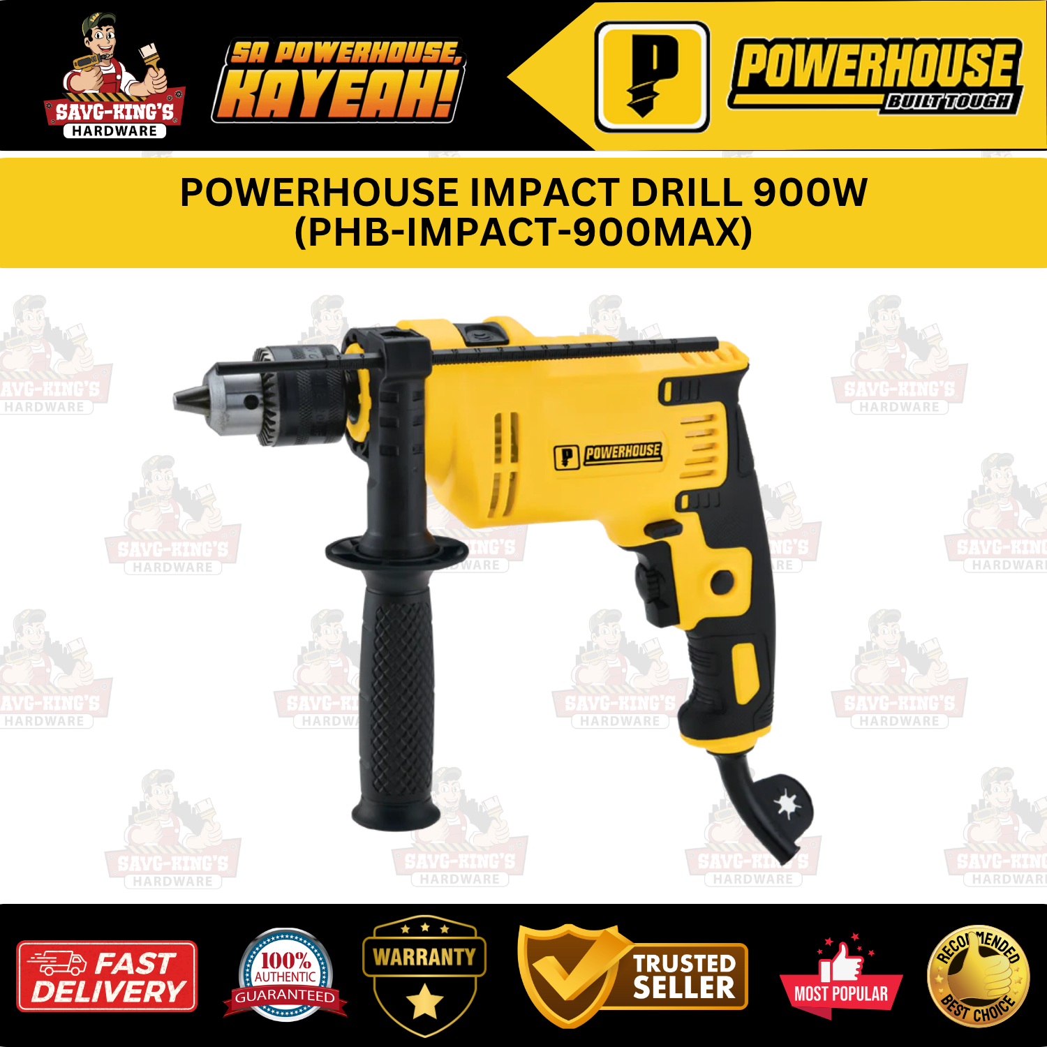POWERHOUSE IMPACT DRILL 900W (PHB-IMPACT-900MAX)