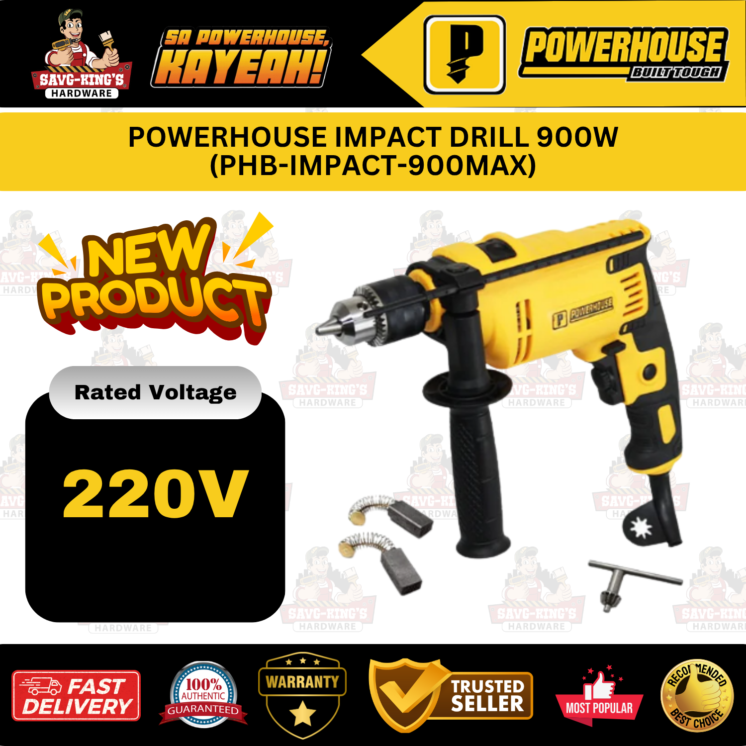 POWERHOUSE IMPACT DRILL 900W (PHB-IMPACT-900MAX) - Image 3