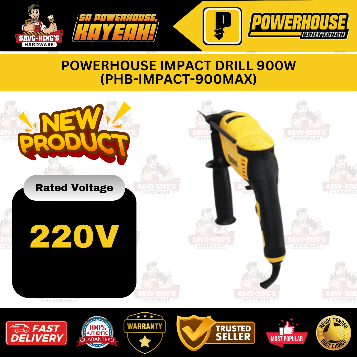 POWERHOUSE IMPACT DRILL 900W (PHB-IMPACT-900MAX) - Image 4