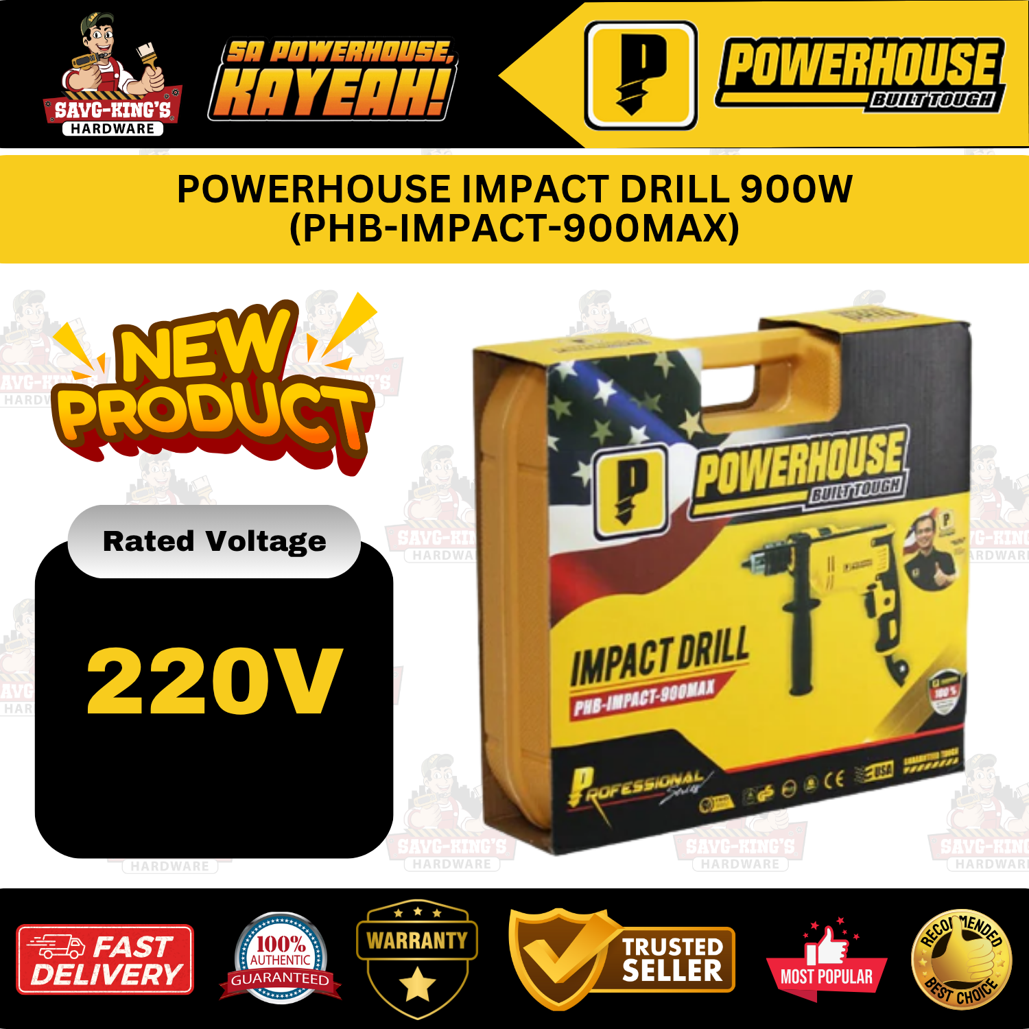 POWERHOUSE IMPACT DRILL 900W (PHB-IMPACT-900MAX) - Image 5