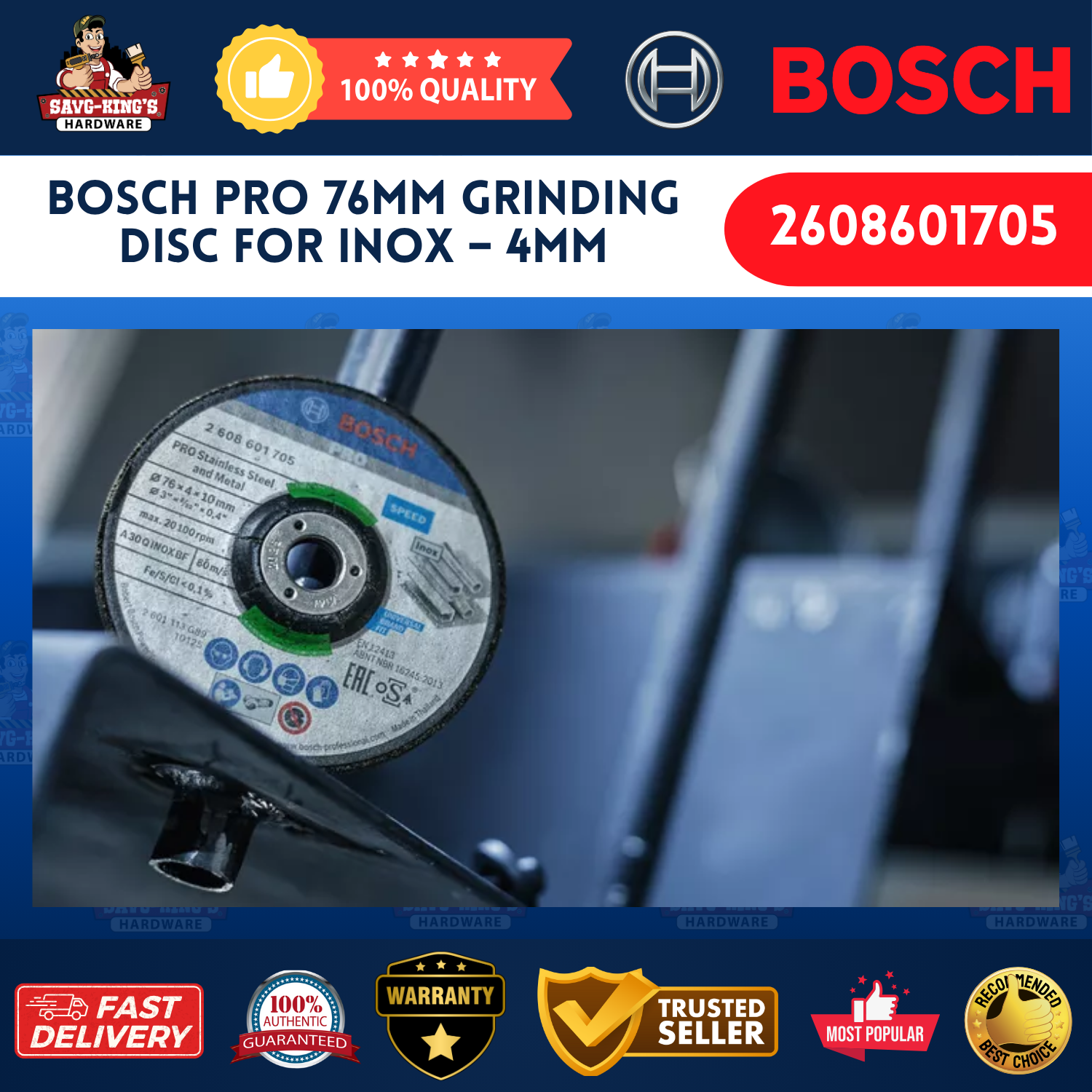 BOSCH PRO 76MM GRINDING DISC FOR INOX – 4MM (2608601705) - Image 4