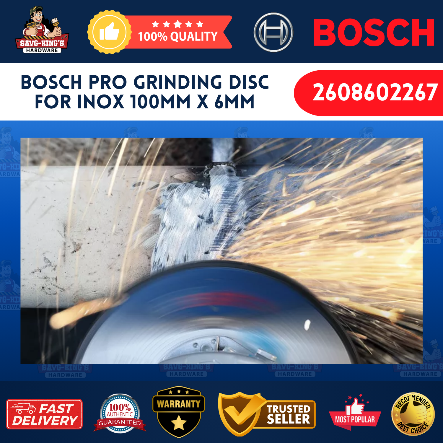 Bosch PRO Grinding Disc for INOX 100MM x 6MM (2608602267) - Image 4