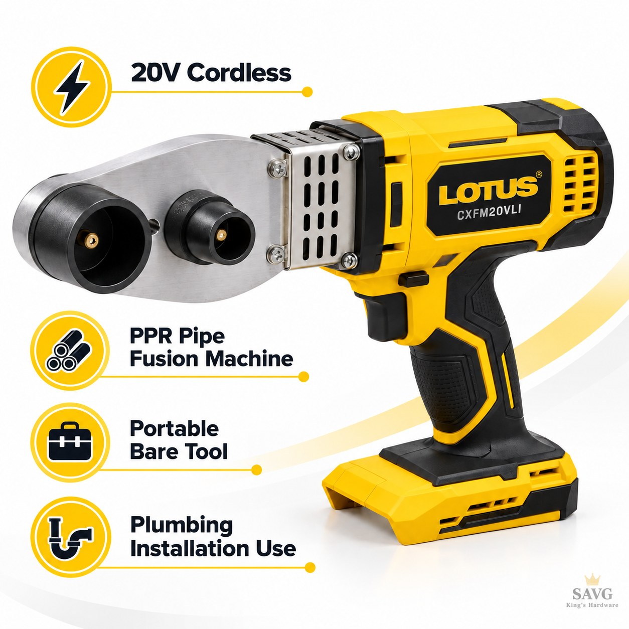 Lotus CXFM20VLI cordless PPR fusion machine features