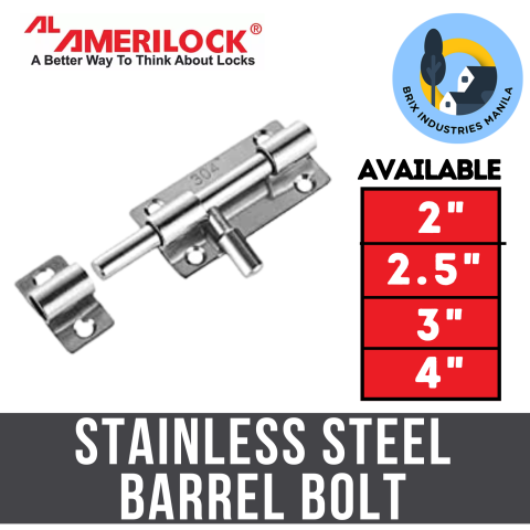 Amerilock stainless steel barrel bolt family reference; 4-inch size listed in product title