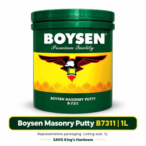 Boysen Masonry Putty B7311 – 1L listing with representative Boysen family packaging on white