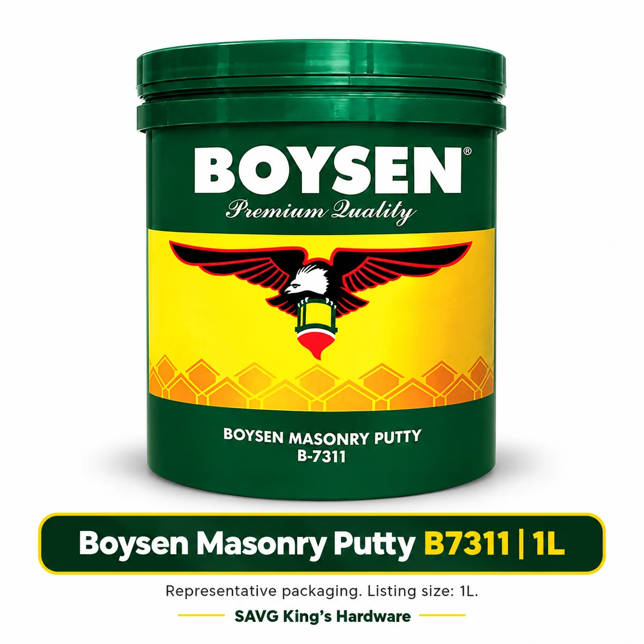 Boysen Masonry Putty B7311 – 1L listing with representative Boysen family packaging on white