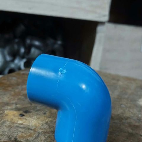 Blue PVC elbow actual product – representative shape, size may vary