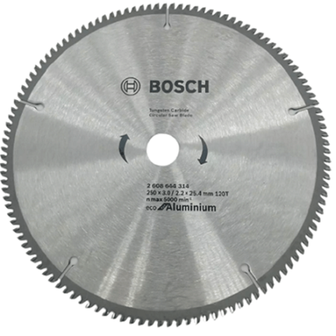 Bosch aluminum cutting 120-tooth circular saw blade 250mm part number 2608644314