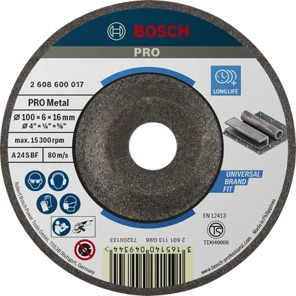 Bosch PRO grinding disc 2608600017 for metal, 100x6x16 mm