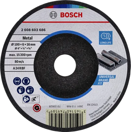 Bosch metal grinding disc 2608603686, 100 x 6 x 16 mm