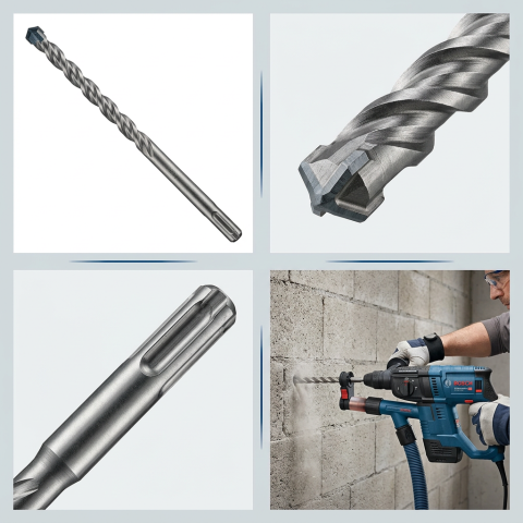 Illustrative reference of Bosch SDS Plus masonry hammer drill bit 2608706912, image 1