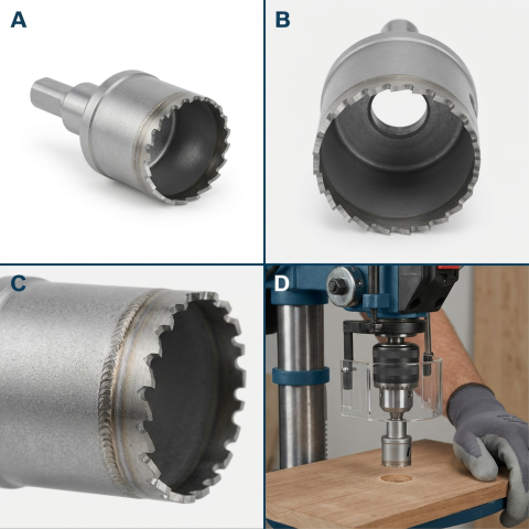 AI product illustration Bosch 2609255601 hole saw view 1