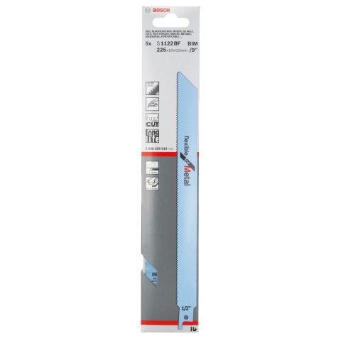 Bosch S 1122 BF metal cutting reciprocating saw blade 225mm five-blade retail pack 2608656019