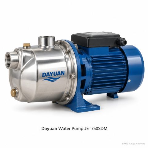 Dayuan JET750SDM water pump — recreated illustration; indicative image, actual model may vary