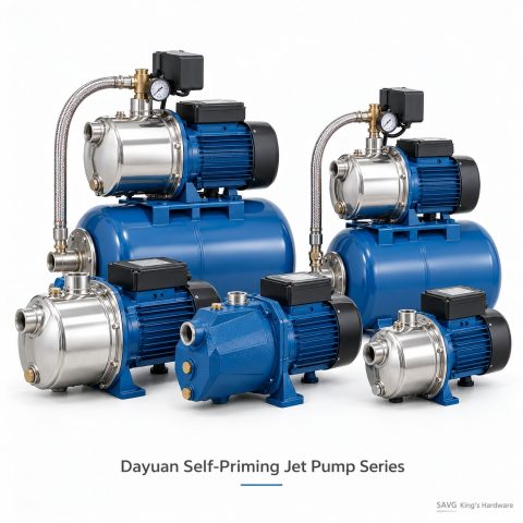Dayuan self-priming jet pump series — recreated illustration; indicative image, actual model may vary