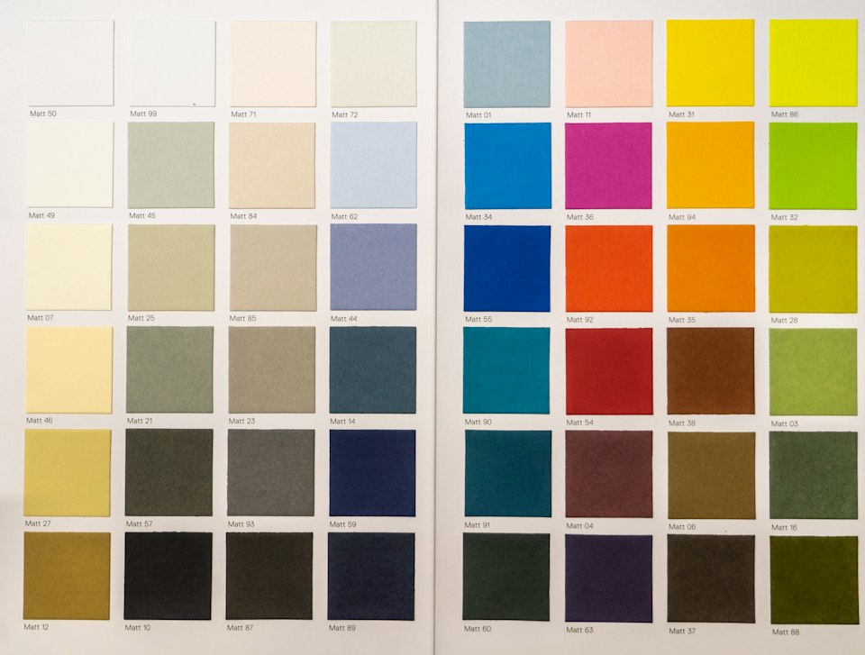 Color swatches for paint planning