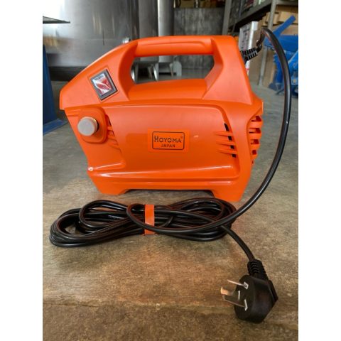 Authentic photo of the orange Hoyoma HT-HPW1600A 1600W induction pressure washer, side view, with power cord