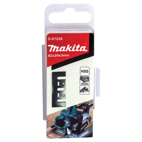 Makita D-67228 82 x 29 x 3 mm HSS planer blade package, 2-piece set