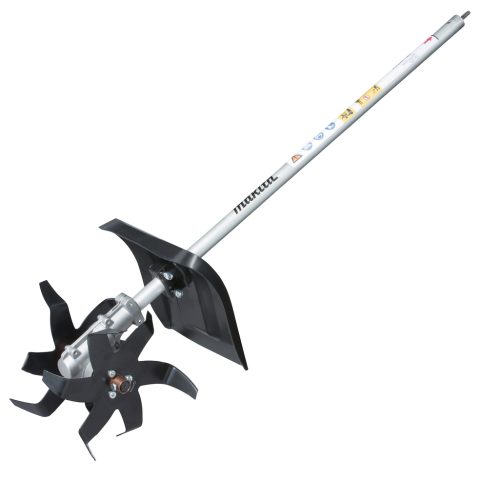 Makita KR401MP cultivator attachment, shaft, guard and six cultivating tines, product photo