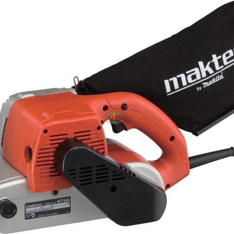 Maktec by Makita MT940 4-inch by 24-inch orange belt sander with black dust bag