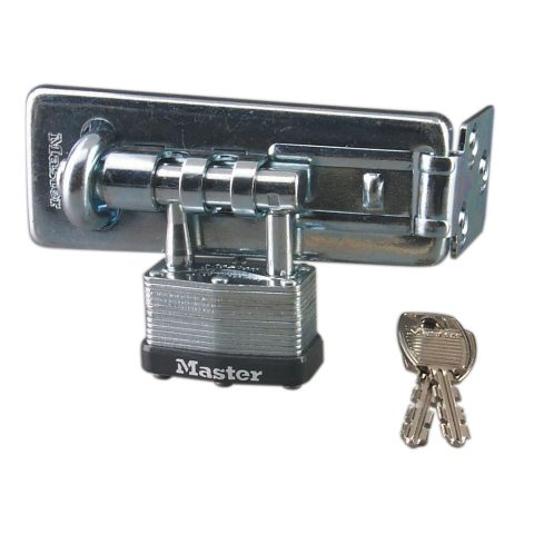 Master Lock 450D hasp with integrated 44mm laminated padlock
