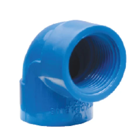 Moldex Blue PVC-U threaded elbow fitting