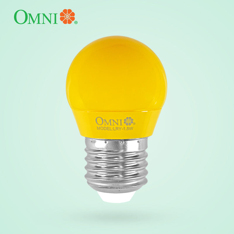 OMNI LRY-1.5W yellow LED colored round bulb