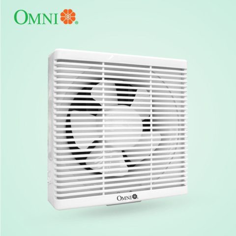 OMNI XFW-200 8 inch wall mounted exhaust fan angled view