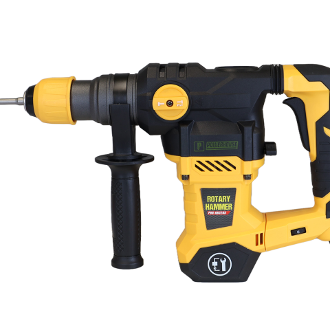 Genuine Powerhouse PHB-RH32DX 1600W rotary hammer with auxiliary handle, left side profile