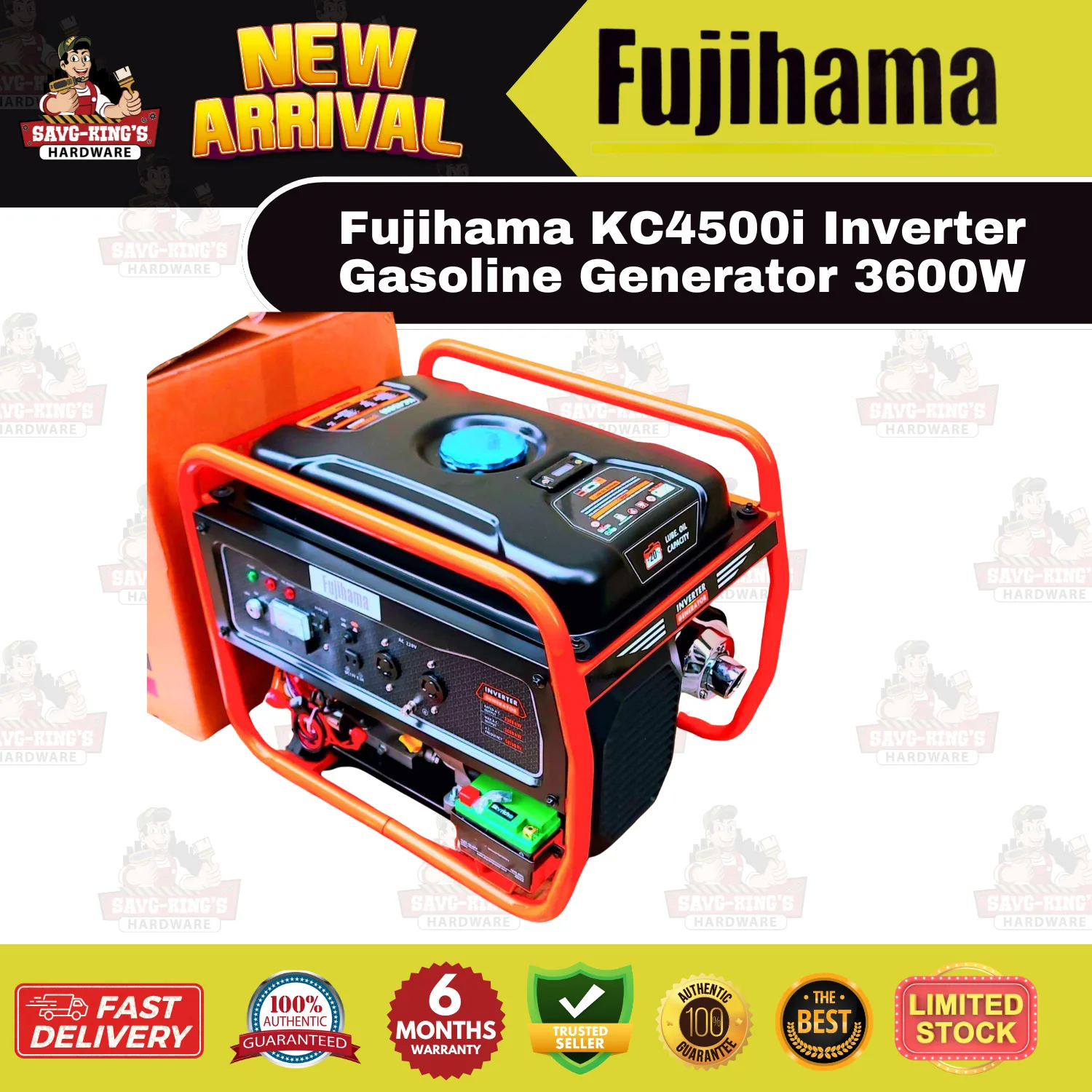 Fujihama KC4500i Inverter Gasoline Generator 3600W