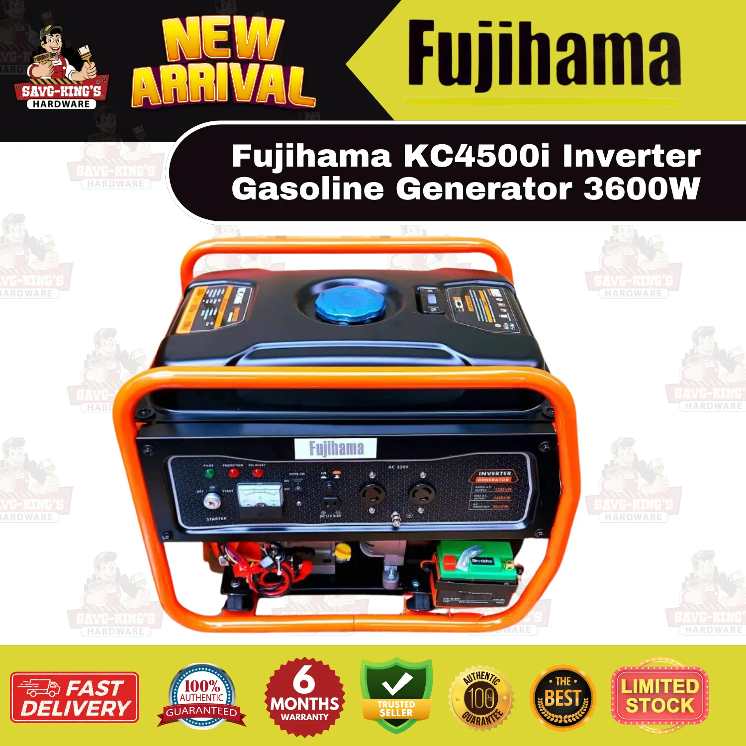 Fujihama KC4500i Inverter Gasoline Generator 3600W