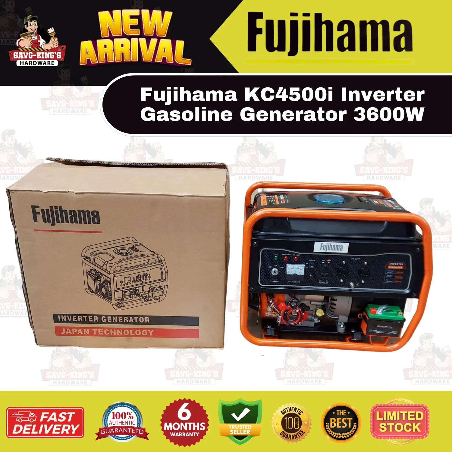 Fujihama KC4500i Inverter Gasoline Generator 3600W