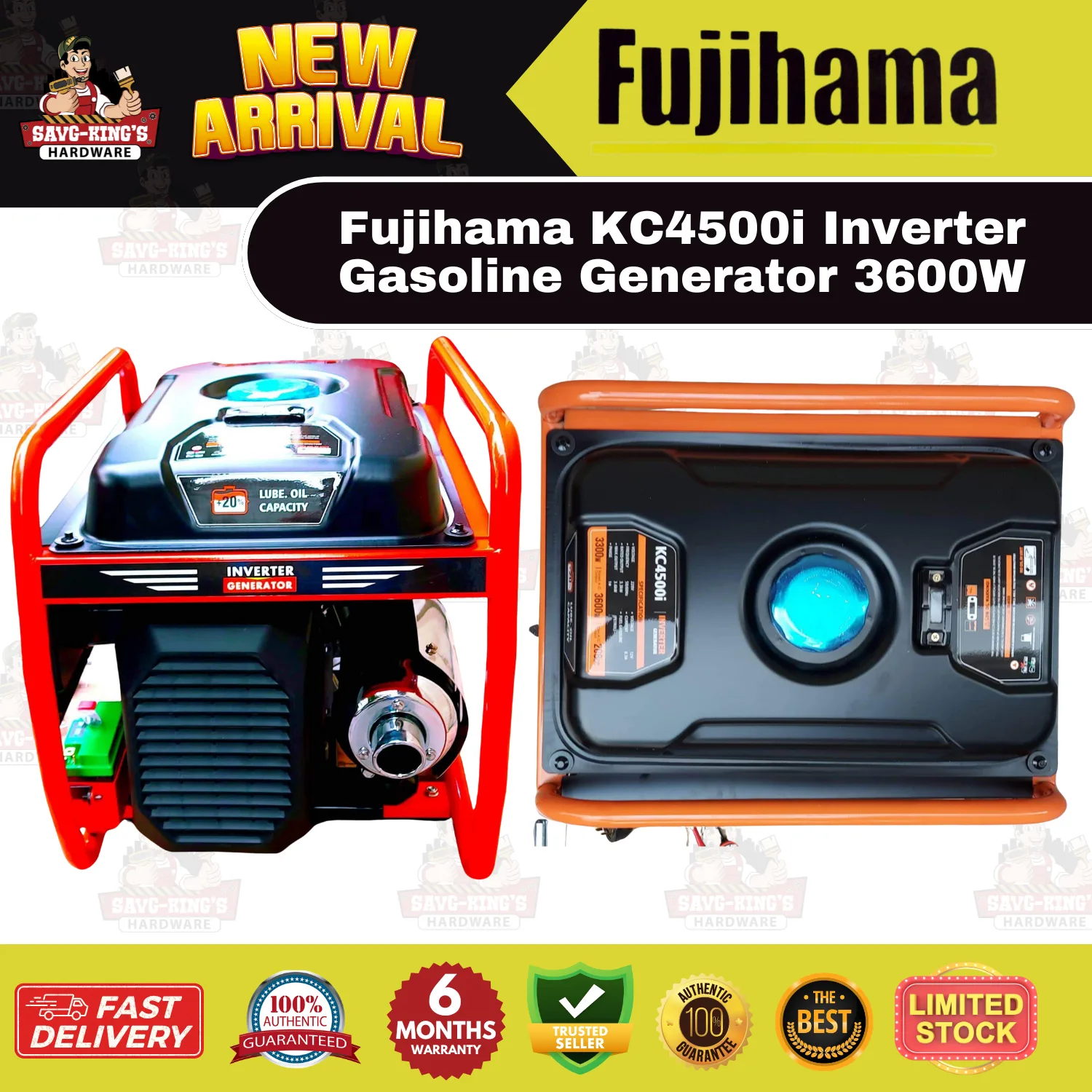 Fujihama KC4500i Inverter Gasoline Generator 3600W