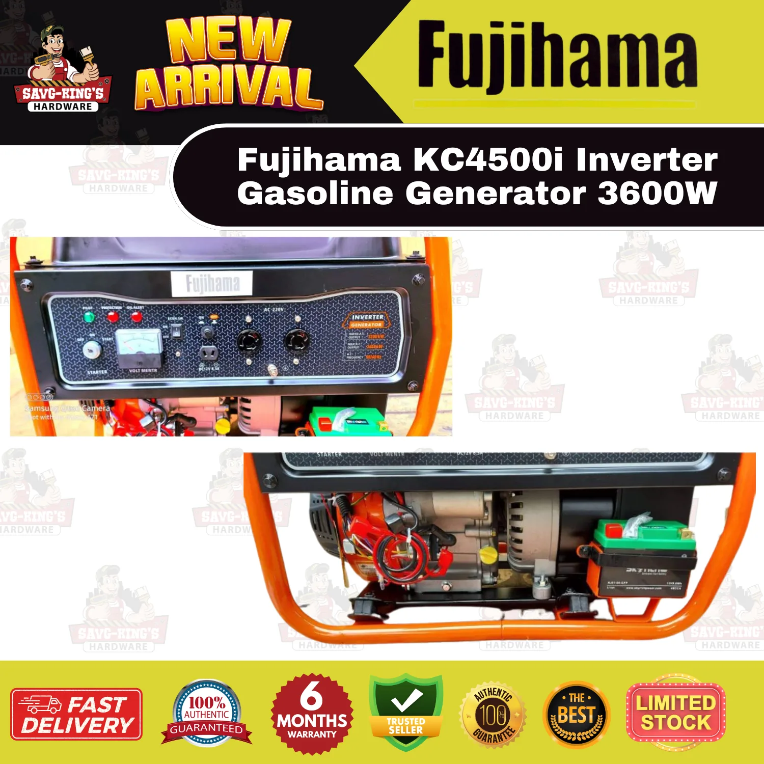 Fujihama KC4500i Inverter Gasoline Generator 3600W